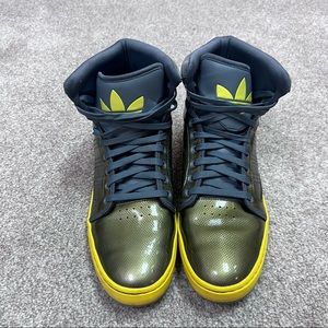 Adidas Ortholite Men’s Gray Yellow High Top Lace Up Sneakers Size 11
